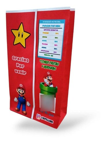 25 Bolsas Sorpresitas Cumpleaños Mario Bros. Y Sus Amigos -k Rojo Mario Bros Y Sus Amigos - Imagen 2