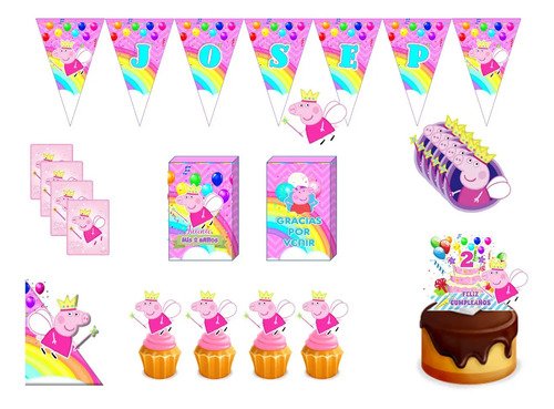 Pack Cotillón Decoración Cumpleaños Pepa Pig - Imagen 5