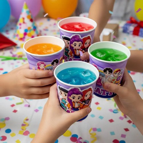 Platos Y Vasos Guerreras Kpop Descartables Personalizados - Imagen 10