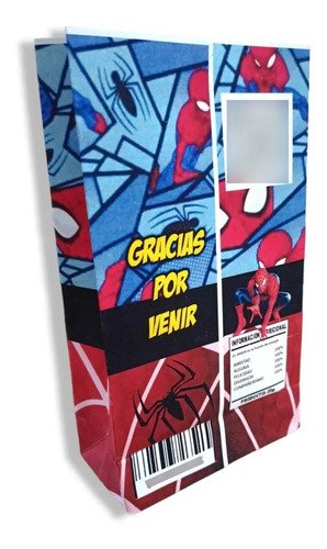 20 Bolsas Golosineras, Sorpresitas Cumpleaños Spiderman-k - Imagen 2
