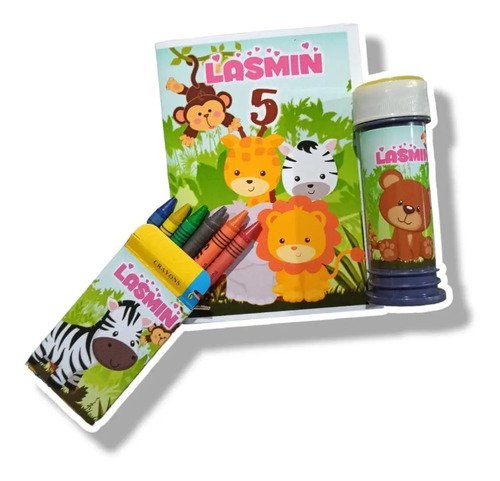 25 Libros Para Colorear Souvenir Animales De La Selva - K - Imagen 2