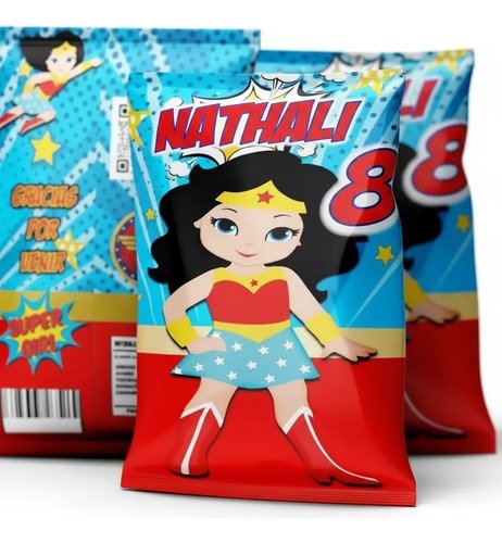 Bolsitas Tipo Chipsbags Personalizada Mujer Maravilla- K - Imagen 2