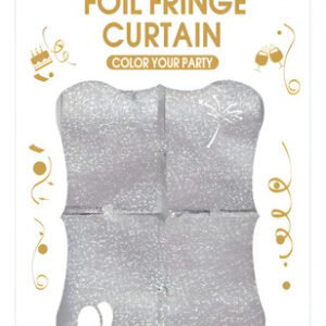 Cortina Decoración Plateada Plata 2m X 1m Holográfica Espejo Color Plateado