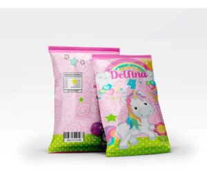 Bolsas Para Sorpresitas Chips Bags Unicornio 25 Unid- K