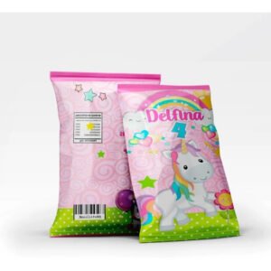 Bolsas Para Sorpresitas Chips Bags Unicornio 25 Unid- K