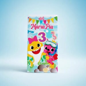 10 Bolsas Golosineras/sorpresitas Personalizadas Baby Shark Multicolor Baby Shark / Personajes Marinos