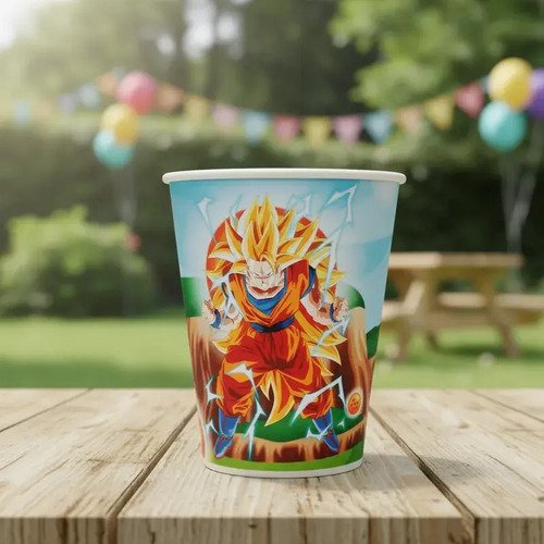 Pack 10 Vasos Descartables Cotillón Dragon Ball Azul - Imagen 6