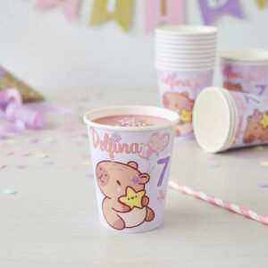 Vasos Carpincho Capibara Cumpleaños Personalizado Pack X10 Intensamente 1