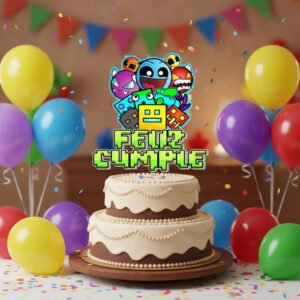 Geometry. Cake Topper Adorno Para Tortas Personalizados Agua Geometry