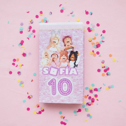 20 Bolsas Sorpresitas Cumpleaños Roblox Rosa- K Rosa Roblox - Imagen 4