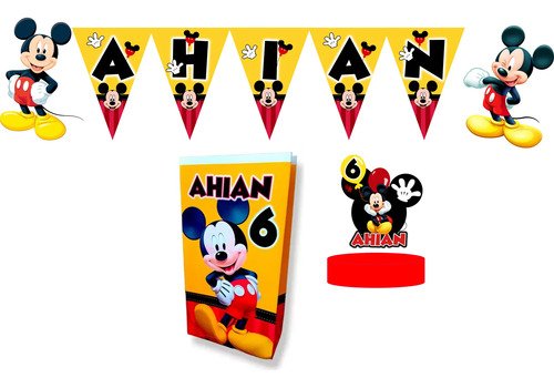 Pack Cotillón Decoración Cumpleaños Mickeiy - Kotillonk