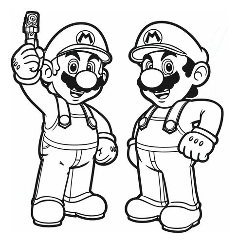 Kit Imprimible Mario 100 Laminas Hojas Para Colorear Pintar - Imagen 2