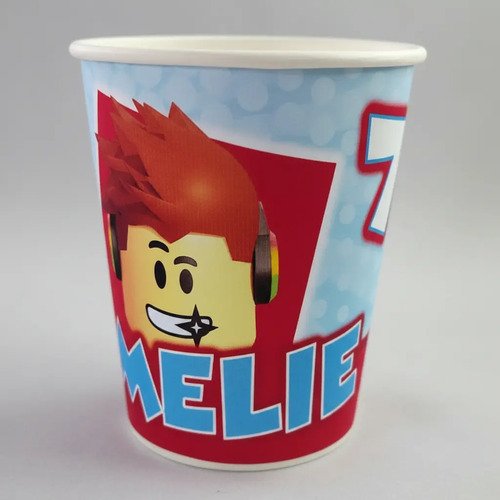 Vasos Roblox Cumpleaños Personalizado Pack X10 Rojo/azul - Imagen 8