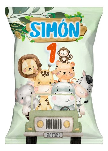 Bolsas Para Sorpresitas Chips Bags De Safari Animales - Imagen 3