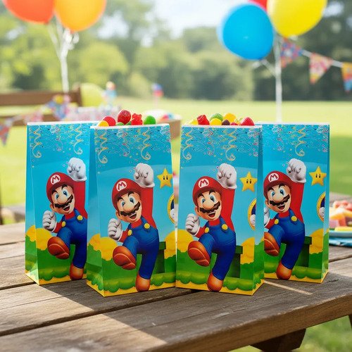 10 Bolsas Sorpresitas Cumpleaños Mario Bros. Mario Bros - Imagen 3
