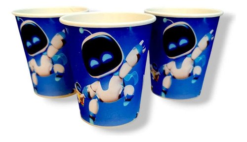 Pack 10 Vasos Descartables Cotillón Astro Bot Personalizable Azul - Imagen 6