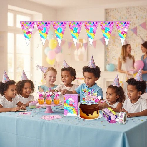 Pack Cotillón Decoración Cumpleaños Pepa Pig - Imagen 2