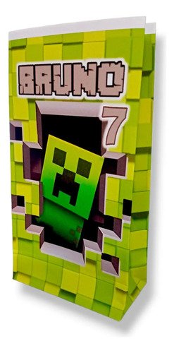 Bolsas Minecraf Cumpleaños, Fiesta Infantil X 30 Multicolor Minecraft - Imagen 3