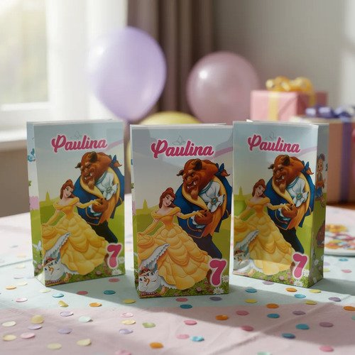 30 Bolsas Sorpresitas Cumpleaños La Bella Y La Bestia - Imagen 2