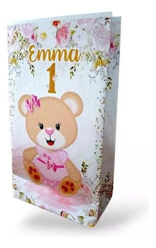 15 Bolsas Golosineras Cumpleaños Osita