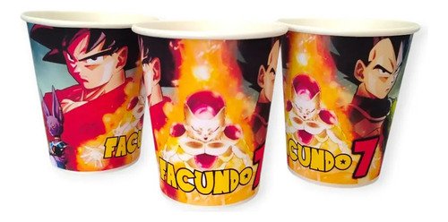 Pack 10 Vasos Descartables Cotillón Dragon Ball Azul - Imagen 9