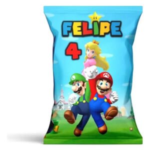 Bolsas Para Sorpresitas Chips Bags Mario Bros. 10 Unid- K