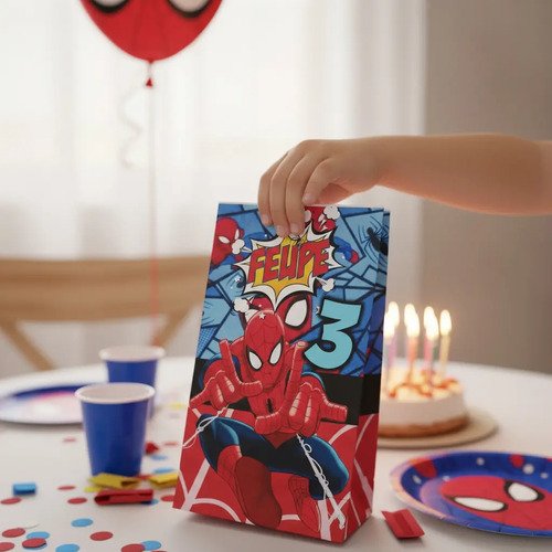 12 Bolsas Bolsitas Para Sorpresitas Cumpleaños Spiderman-k - Imagen 2