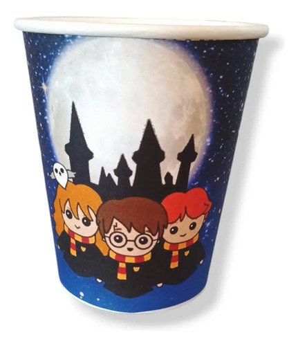 Pack 10 Vasos Descartables Cotillón Harry Potter Azul