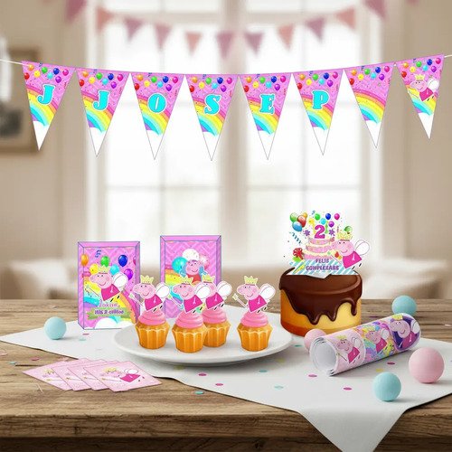 Pack Cotillón Decoración Cumpleaños Pepa Pig