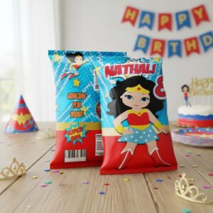 Bolsitas Tipo Chipsbags Personalizada Mujer Maravilla- K