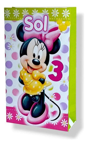 10 Bolsitas Sorpresita Personalizadas Minnie Verde