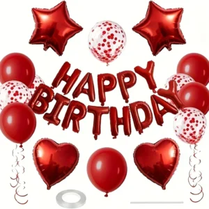 29 Uds. Decoración de globos de cumpleaños rojos