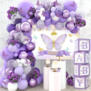 Juego de globos de látex morado de 151 piezas fiestas de cumpleaños, bodas, fiestas del día de San Valentín